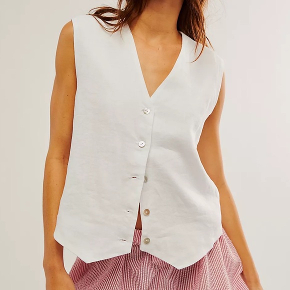 DONNI. NWT Women's Linen Oversized Vest